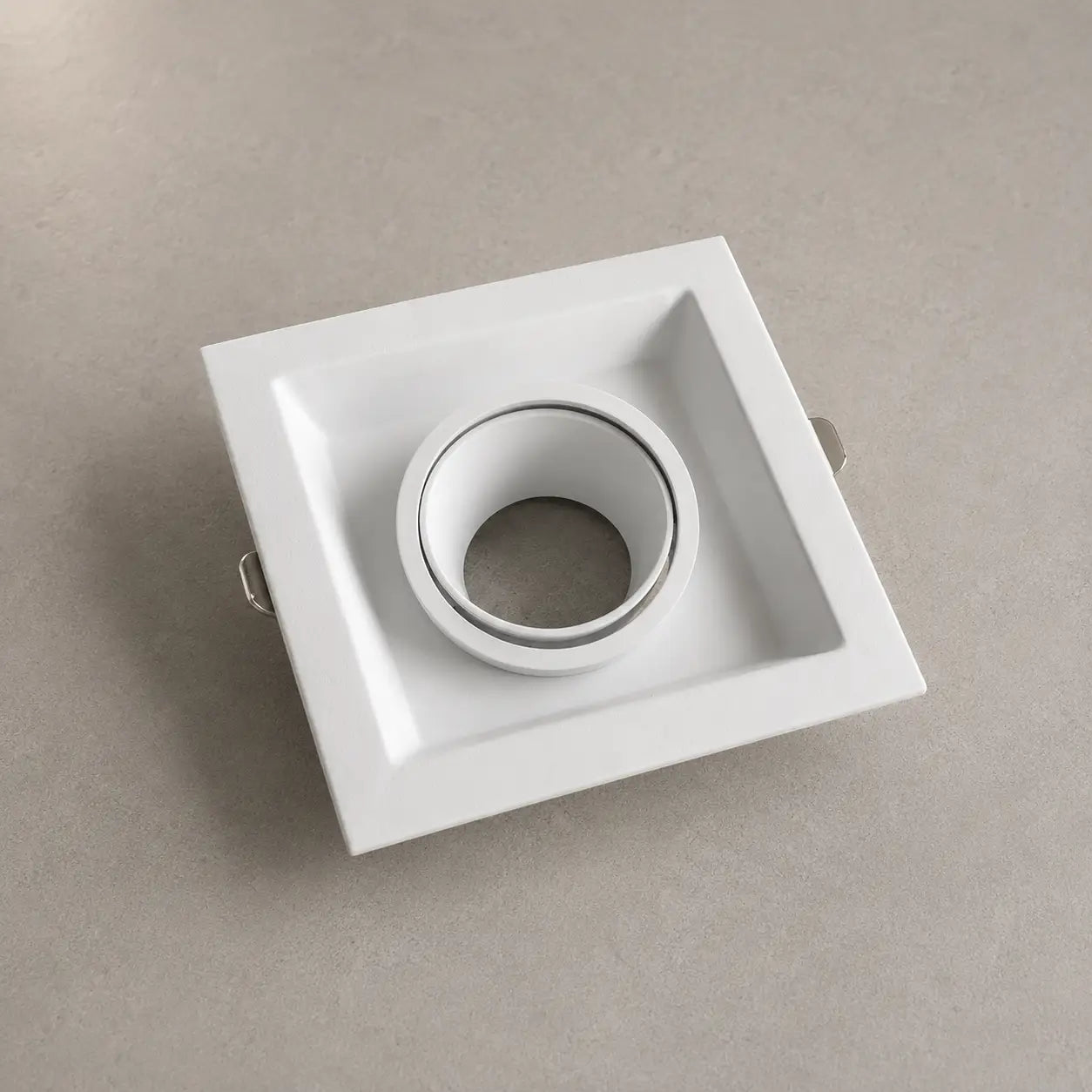 Ojo de Buey Cuadrado Recesado Aluminio para Bombillo GU10