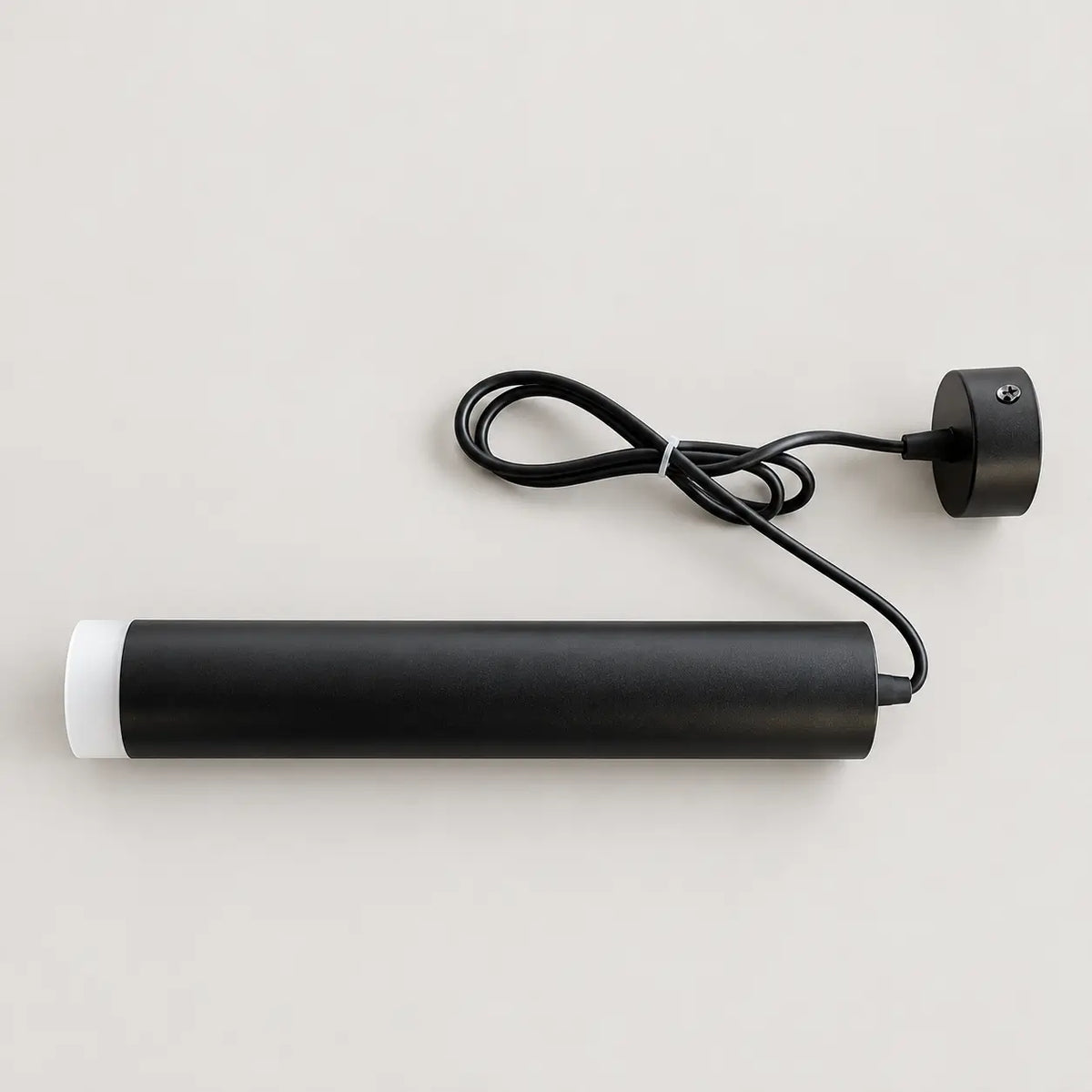 Lámpara Colgante Cilíndrica Negra GU10 de 30 cm con Bombillo LED