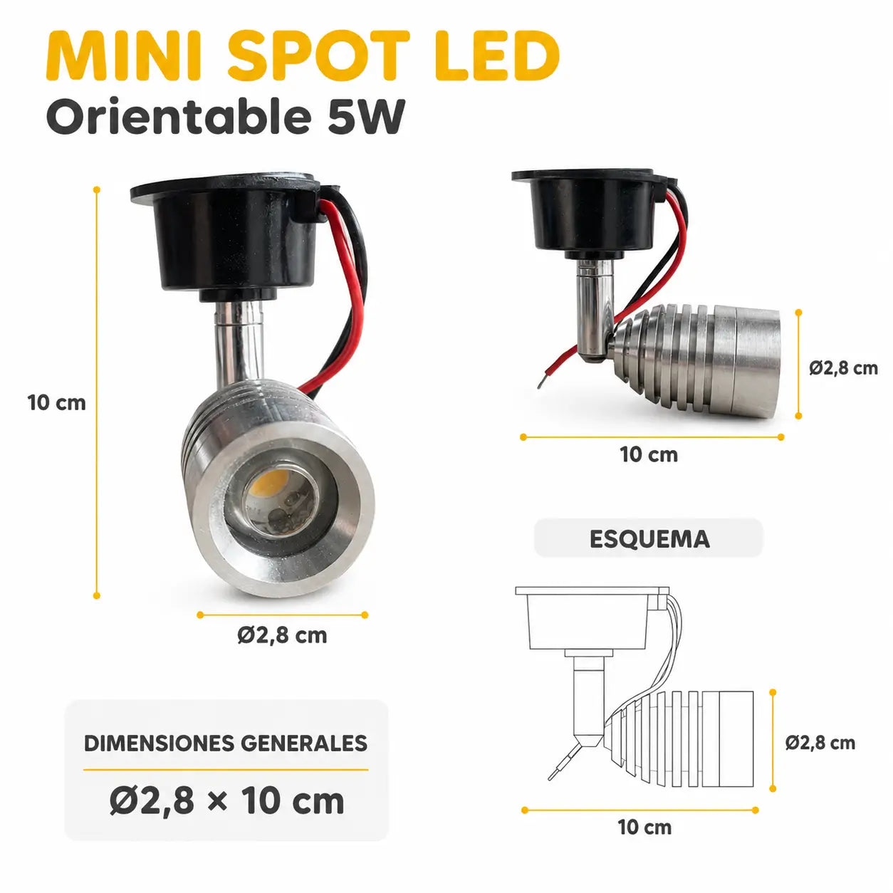 Mini Spot LED Orientable 5W Satinado