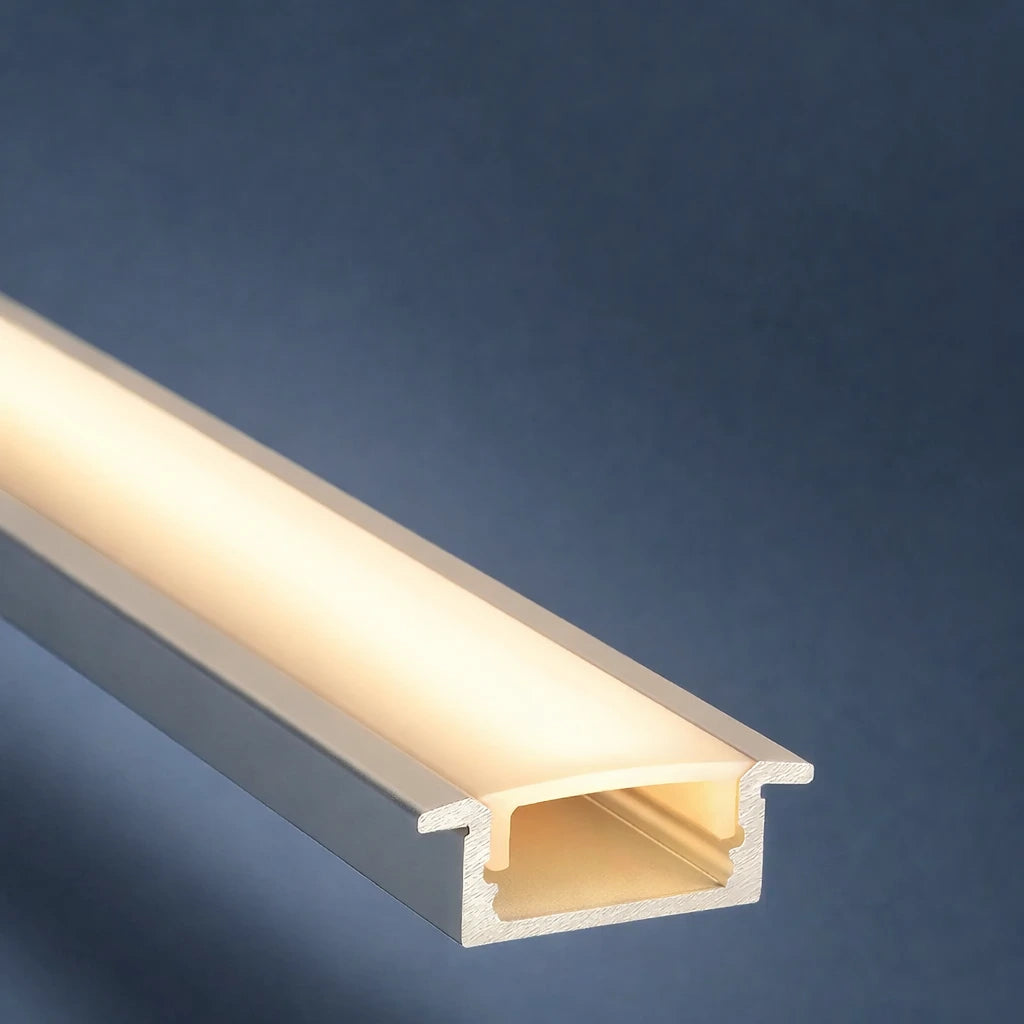 Perfil de Aluminio para Cinta LED 1707A Plano Incrustar x 3 Metros