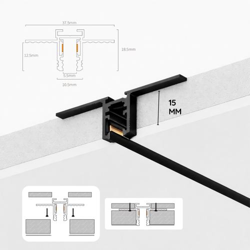 Riel Magnético para incrustar linea 5 mm x 3 metros