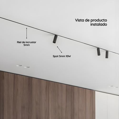 Riel Magnético para incrustar linea 5 mm x 3 metros