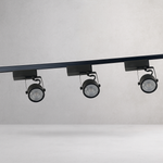 Kit Riel LED 1m con 3 Spots GU10 6W 110V Negro o Blanco