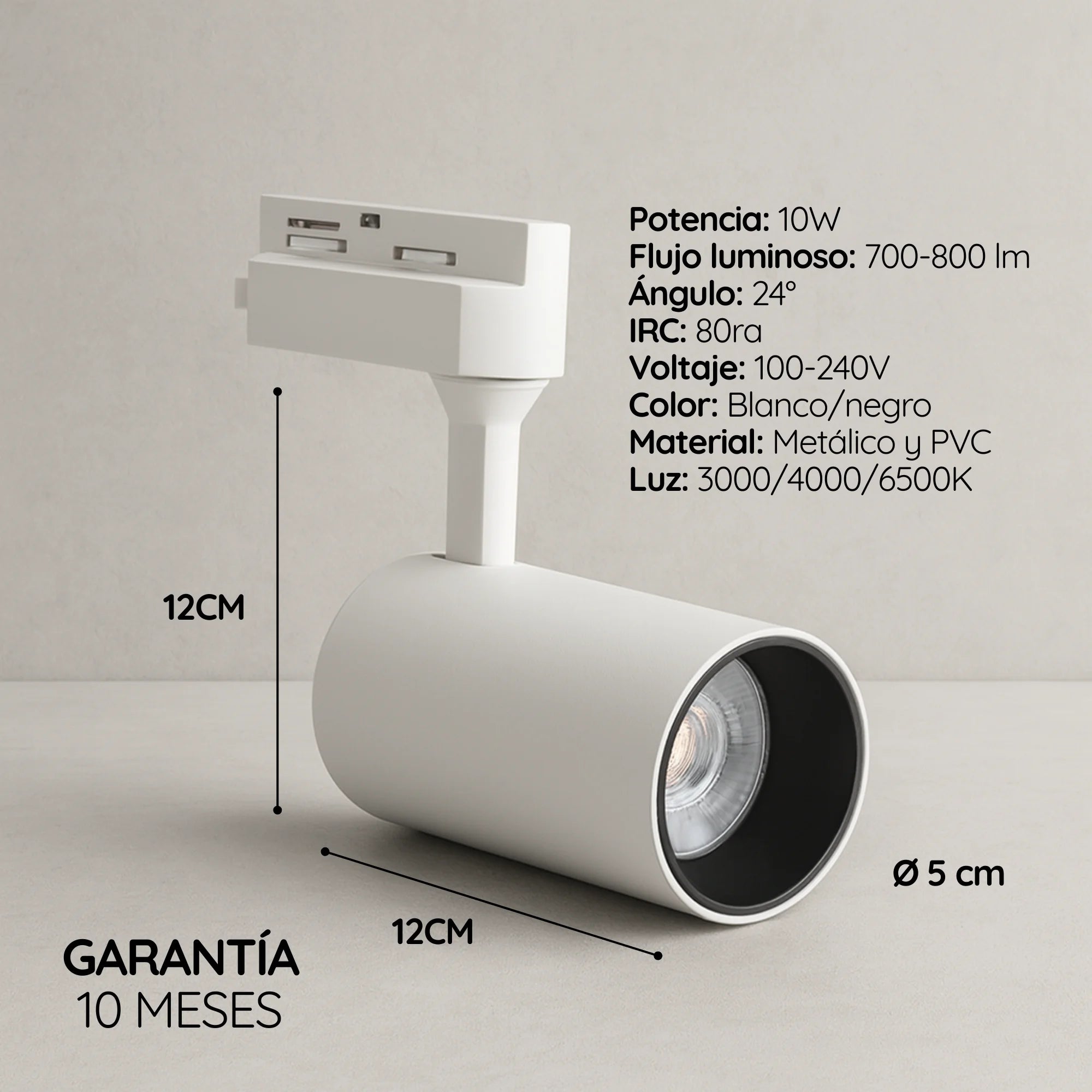 Lámpara Spot LED para Riel 10W