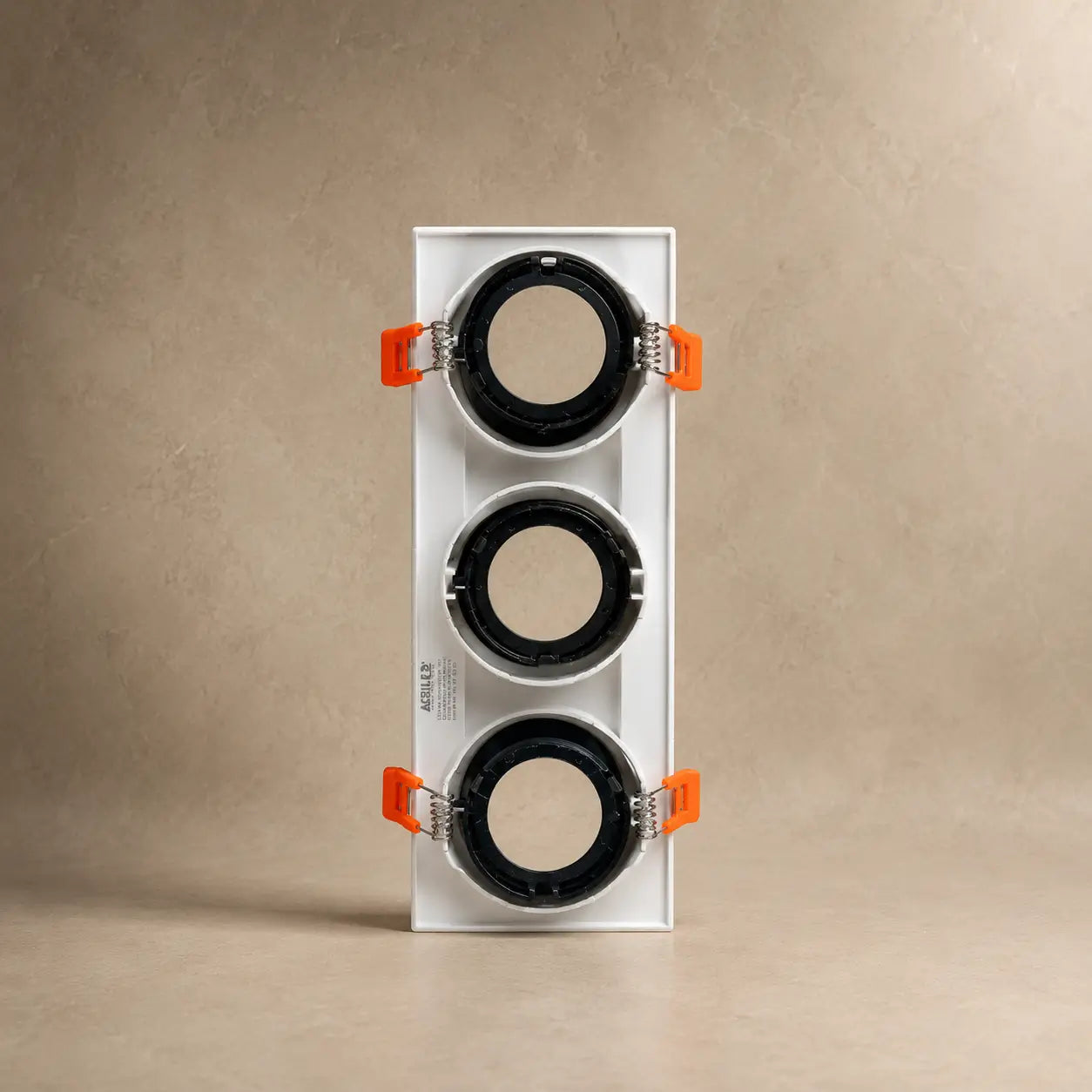 Ojo de Buey Cuadrado Triple PVC para Bombillo GU10 Recesado Blanco/Negro