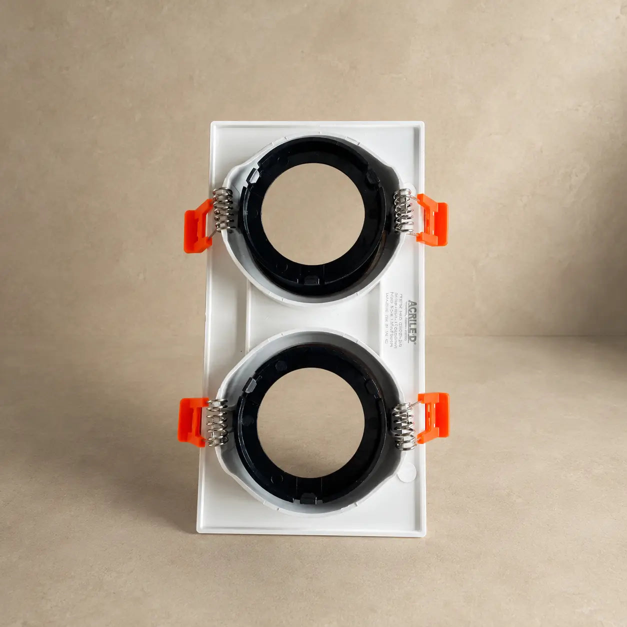 Ojo de Buey Cuadrado Doble PVC para Bombillo GU10 Recesado