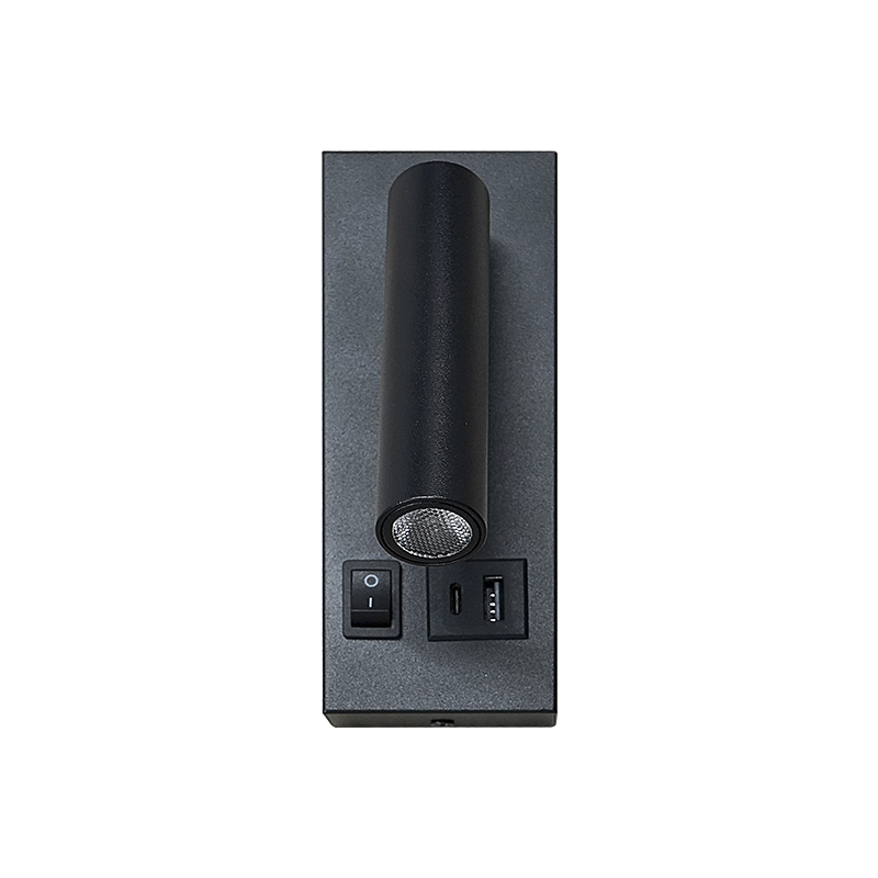 Aplique LED de Pared 2W con Interruptor y puerto USB + Tipo C  Luz Cálida