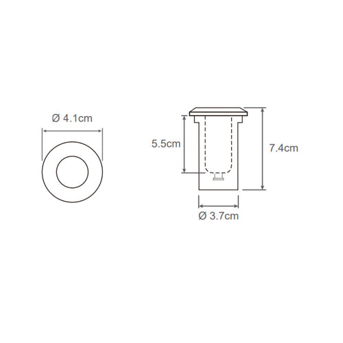 Luminaria LED de Piso Mini 1W IP67 Exterior Senderos 3500K